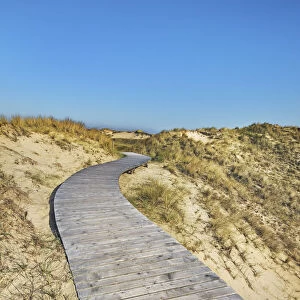 Boardwalk through dunes - Germany, Schleswig-Holstein, North Frisia, Amrum, Kniepsand