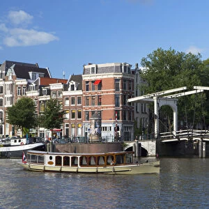 Boat on Amstel River, Amsterdam, Netherlands