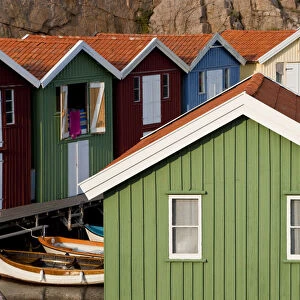 Boat huts in Smogen, Bohuslan Coast, Sweden