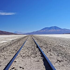 Bolivia, Potosi Departmant, Nor Lipez Province, Railway going from Uyuni to Calama