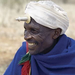 A Borana man at Mega in southern Ethiopia wears a phallic