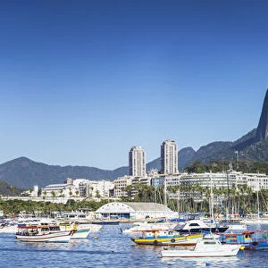 Botafogo Bay and Christ the Redeemer statue, Rio de Janeiro, Brazil