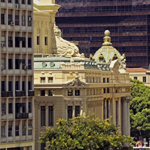 Brazil, City of Rio de Janeiro, Elevated view of the Theatro Municipal