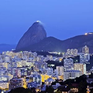 Brazil, City of Rio de Janeiro, Pereira da Silva, Twilight view over Laranjeiras