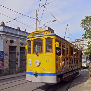 Brazil, City of Rio de Janeiro, The Santa Teresa Tram near Largo do Guimaraes