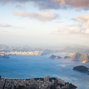 Brazil, Rio De Janeiro, Cosme Velho, View of Sugar Loaf from Cocovado
