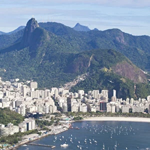 Brazil, Rio De Janeiro, Urca, Sugar Loaf Mountain, View of Botafogo Bay and Chirst