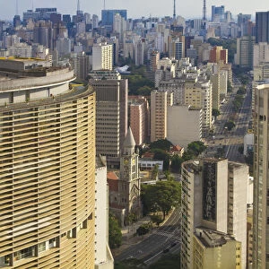 Brazil, Sao Paulo, Sao Paulo, View of city center from Italia Building - Edificio Italia