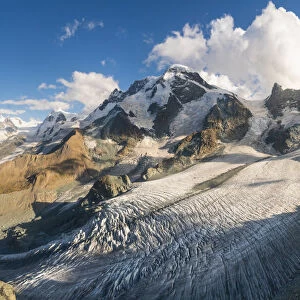 Breithorn and galcier in the Rosa mount group from Gandegghutte