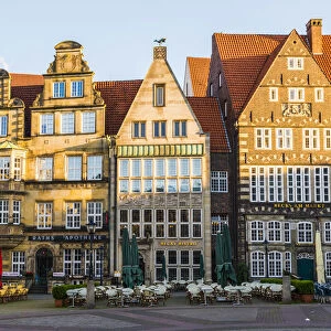Bremen, Bremen State, Germany. Old historical buildings in Marktplatz
