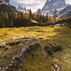 Brenta Hut in Madonna di Campiglio, Brenta Dolomites in Trentino Alto Adige, Italy
