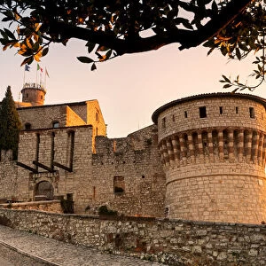 Brescia Castle at dawn in Brescia province, Lombardy district, Italy