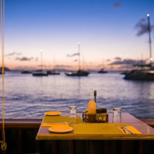 British Virgin Islands, Tortola, Cane Garden Bay, Cane Garden Bay Beach, sunset view