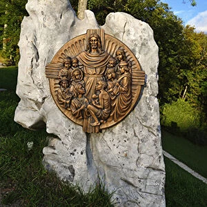 Bronze plaque, Chapel of the beatitude on Mitterweinfeld, Lockstein, Berchtesgaden