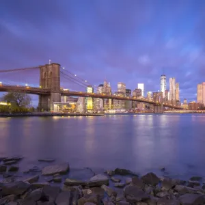 Brooklyn Bridge and Lower Manhattan / Downtown, New York City, New York, USA