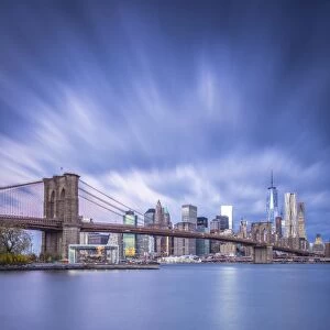 Brooklyn Bridge and Lower Manhattan / Downtown, New York City, New York, USA