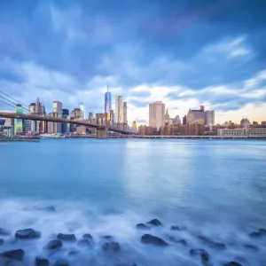 Brooklyn Bridge and Lower Manhattan / Downtown, New York City, New York, USA