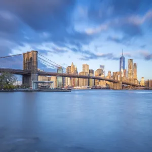 Brooklyn Bridge and Lower Manhattan / Downtown, New York City, New York, USA