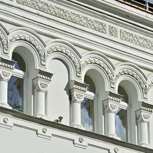 Detail of a building in Town Hall square. Old Town, a Unesco World Heritage Site. Vilnius
