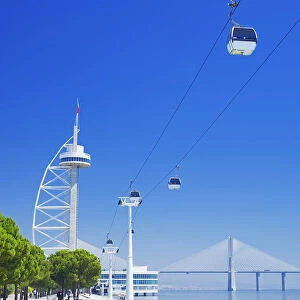 Cable-car at Park of Nations, Lisbon, Portugal, Europe