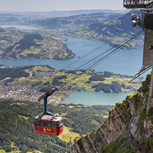 Cable car at the top of Pilatus, Luzern Canton, Switzerland