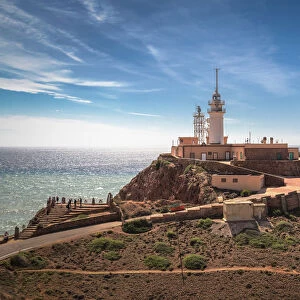 Cabo de Gata Lighthouse, Cabo de Gata National Park, Almeria Province, Region Andalucia
