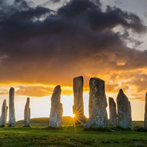 Callanish Standing Stones at Sunset, Isle of Lewis, Outer Hebrides, Scotland
