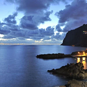 Camara de Lobos and Girao Cape at sunset. Madeira, Portugal