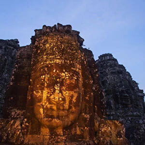 Cambodia, Siem Reap, Angkor Wat, Bayon Temple, Buddha Head