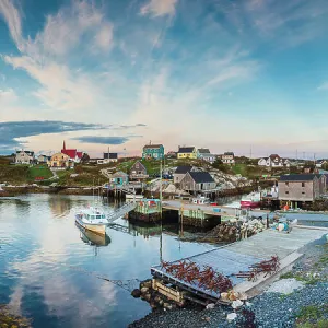 Canada, Nova Scotia, Peggys Cove, fishing village on the Atlantic Coast, dusk