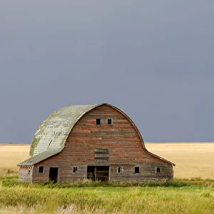 Canada. An old barn on the Canadian Prairie