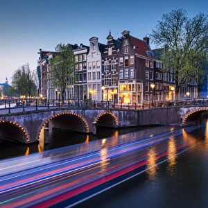 Canals near the Keizergracht at Night, Amsterdam, Holland, Netherlands