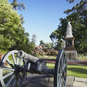 Cannon and statue of Queen Victoria in Kings Park, Perth, Western Australia
