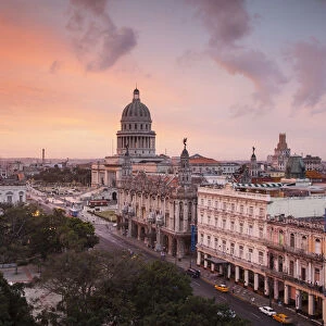 Capitolio, Gran Teatro and Inglaterra Hotel, Havana, Cuba