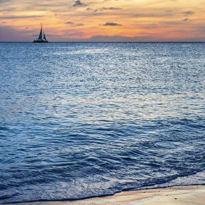 Caribbean, Aruba, San Nicolas, Sunset on Eagle Beach