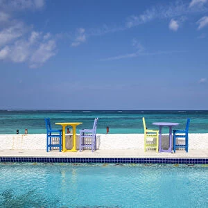 Caribbean, Bahamas, Providence Island, Swimming pool at Compass Point resort