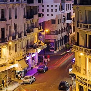 Casablanca street scene at night