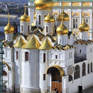 Cathedral of the Annunciation (1489), view from Ivan the Great bell tower, Moscow Kremlin
