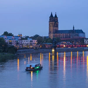 Cathedral & River Elbe, Magdeburg, Saxony-Anhalt, Germany