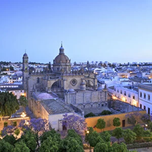 The Cathedral of San Salvador at Dawn, Jerez de la Frontera, Cadiz Province, Andalusia