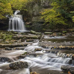 Cauldron Falls waterfall on Walden Beck in the village of West Burton