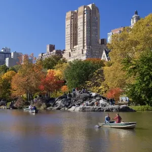 Central Park Lake Autumn Print