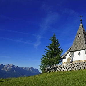 Chapel on the top of the Kraftalm Hohe Salve, Itter, Kitzbuhel Alps, Tyrol, Austria