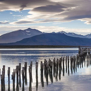 Chile, Magallanes Region, Puerto Natales, Seno Ultima Esperanza bay, landscape