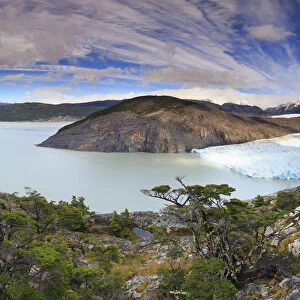 Chile, Patagonia, Torres del Paine National Park (UNESCO Site), Lake and Glacier Grey