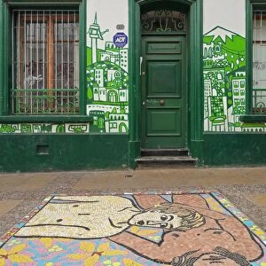 Chile, Santiago, View of the colourful graffiti walls of the Bellavista Neighbourhood