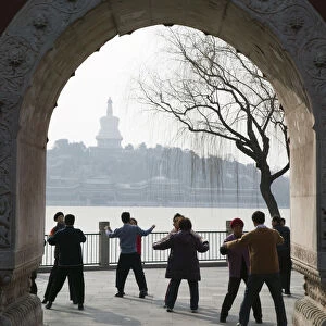 China, Beijing, Xicheng District, Behai Park, Outdoor Dancing Class
