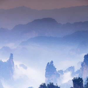 China, Hunan, Zhangjiajie National Forest Park, also called the Halleluja mountains