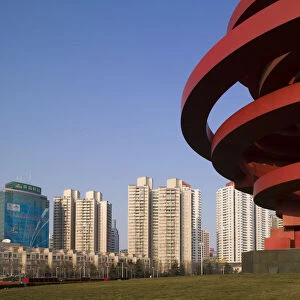 China, Shandong Province, Qingdao, New Town, New Towers on Xianggang Xilu & Wusi Square