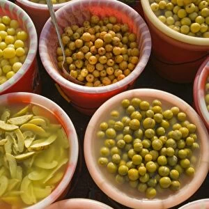 China, Yunnan Province, Erhai Hu Lake Area, Xizhou, market, olives